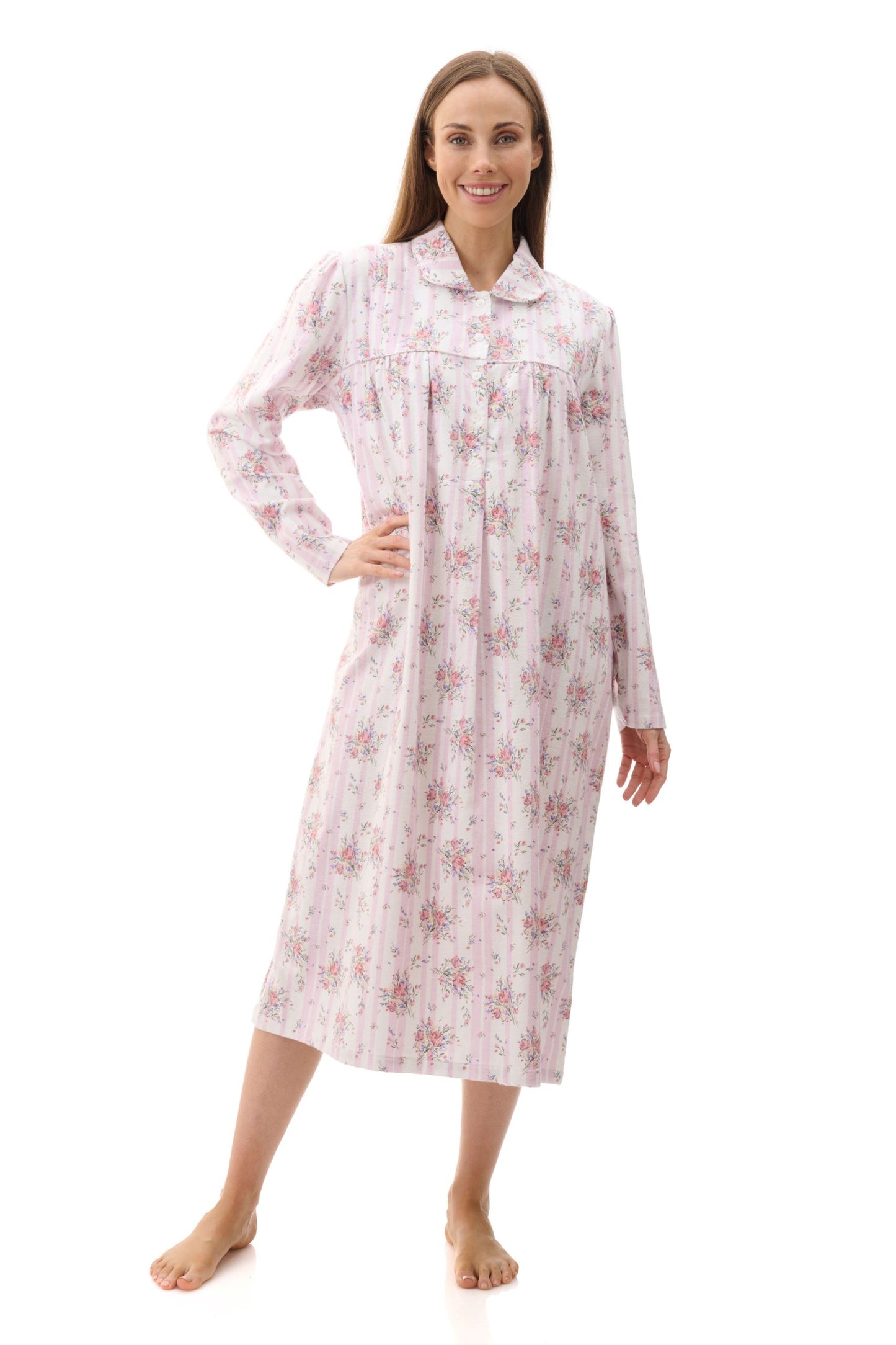 Givoni Beth Mid length brushed cotton flannel nightgown Australia 5FL70B