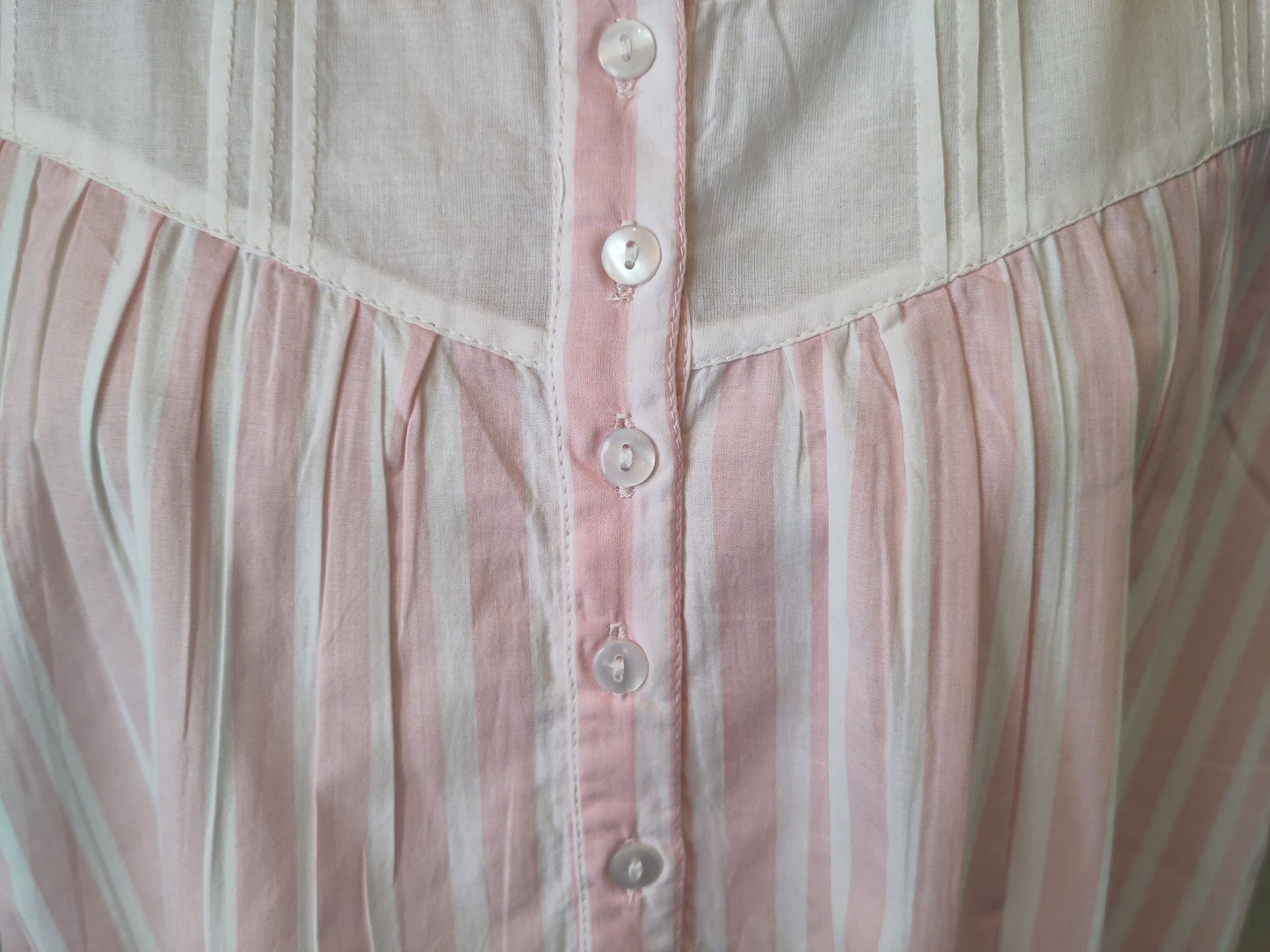 French Country Cotton Nightie in Hampton Pink Stripe FCD117