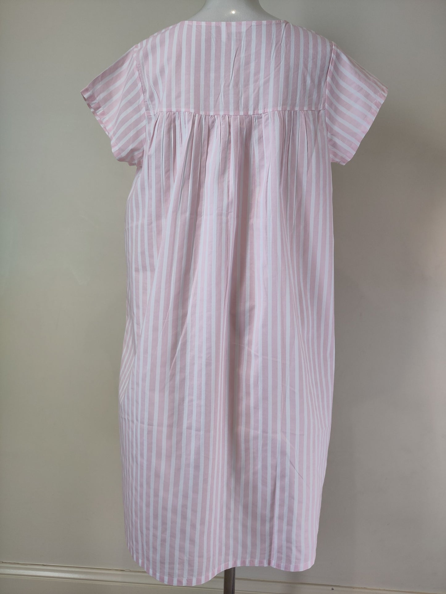French Country Cotton Nightie in Hampton Pink Stripe FCD117