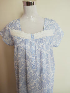 French Country capped sleeve pure cotton voile summer nightie online Sydney Australia FCY204V
