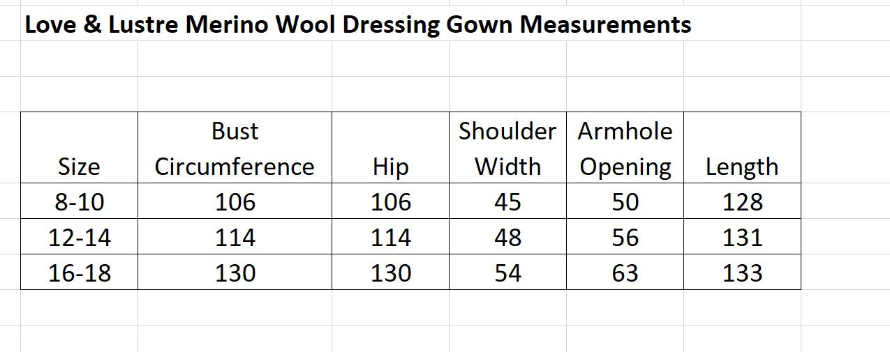 Love and Lustre Pure Wool Wrap Dressing Gown LL340