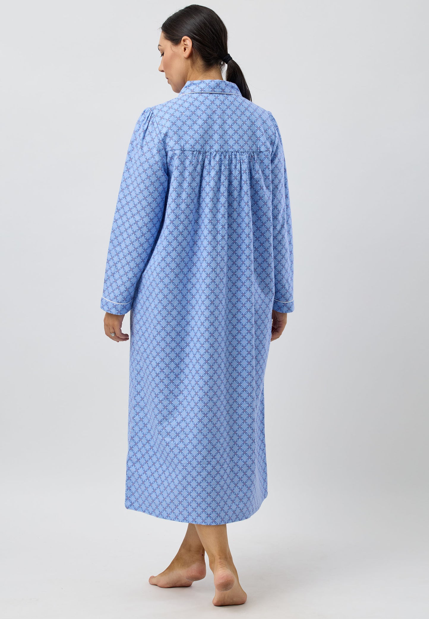 Schrank Long Cotton Flannelette in Blue SK612L5