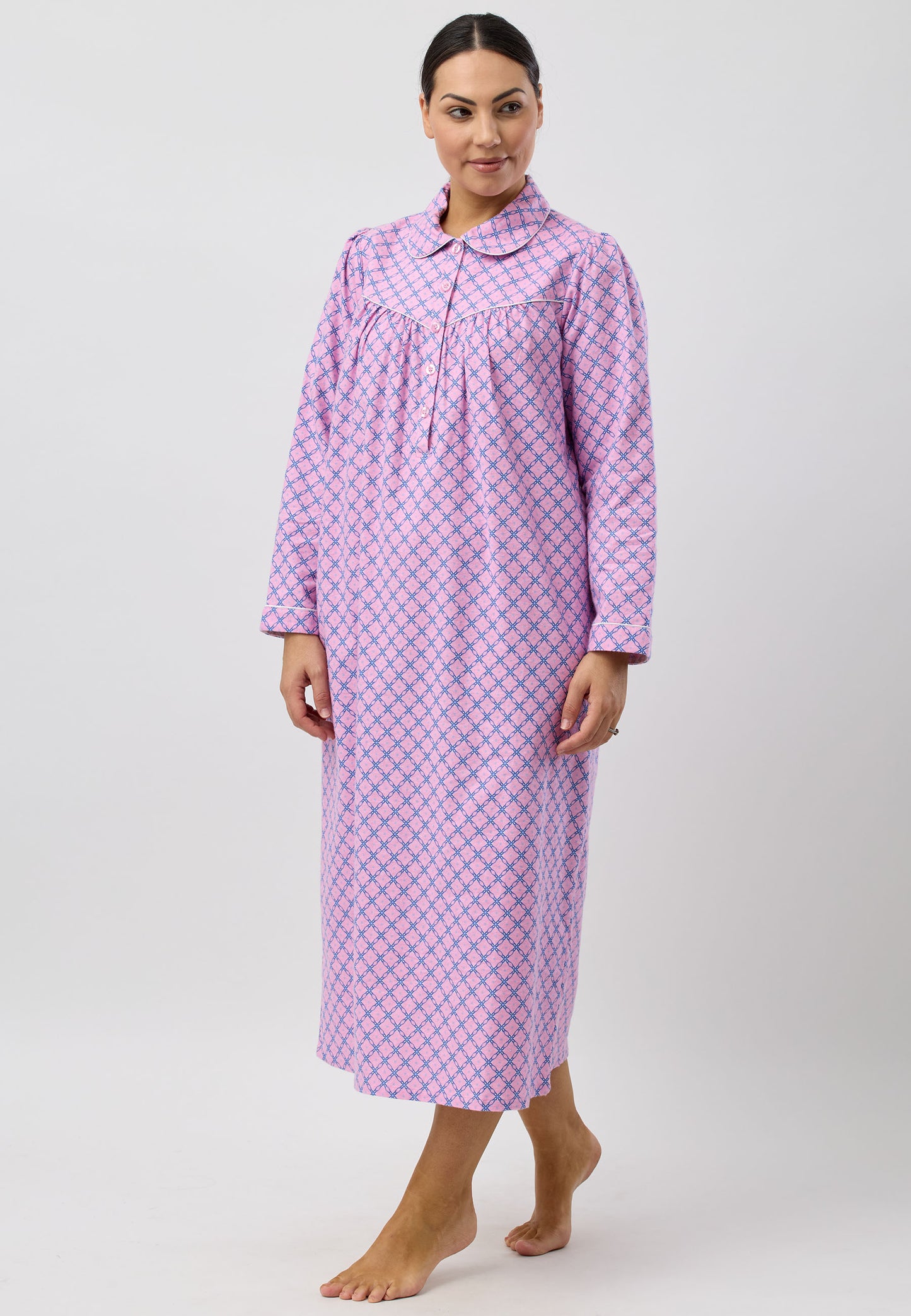 Schrank Long Cotton Flannelette in Pink SK612L5