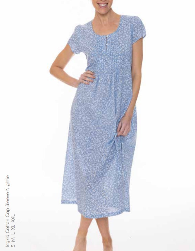 Clementine Sleepwear pure cotton nightie Australia | ladies fine cotton nightie Australia | pretty cotton nighties Australia