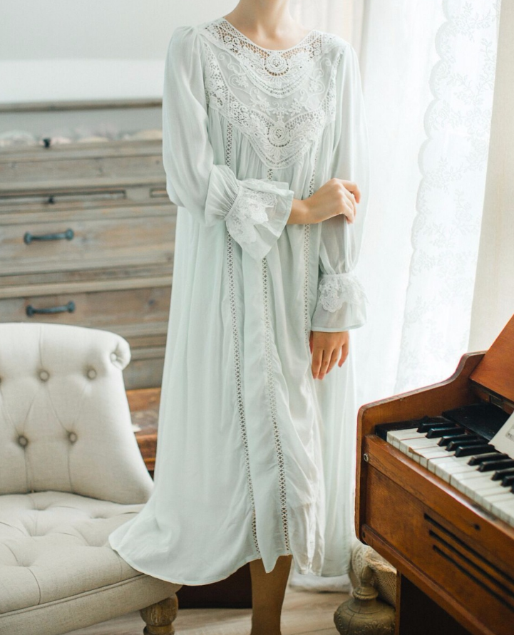 Victorian Style Ladies Cotton Nightgown YH2019 - Matilda Jane Lingerie & Sleepwear