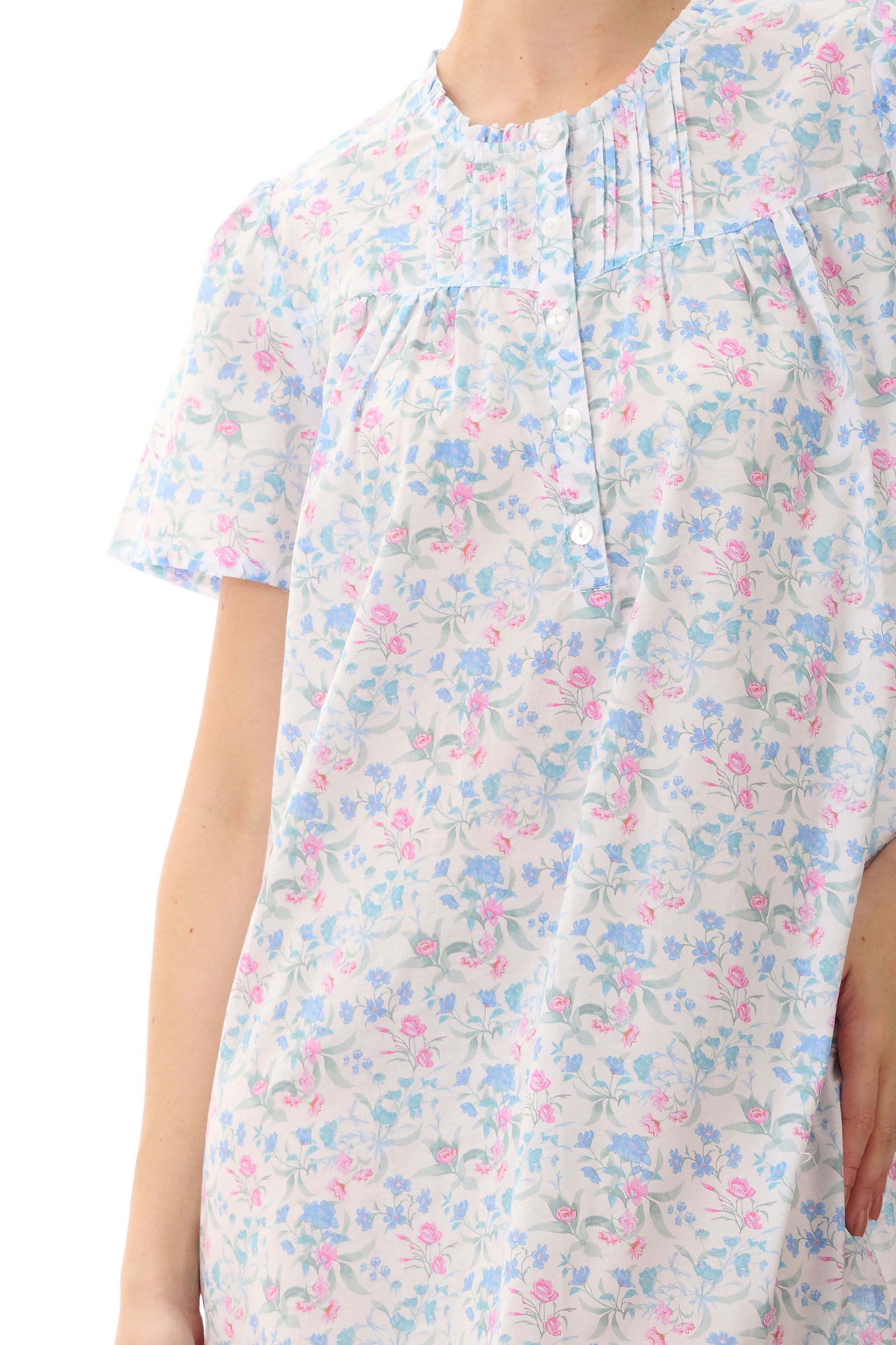 Givoni nightwear pure cotton lawn summer nightie Maisie online Sydney Australia | longer length summer cotton nightie Australia