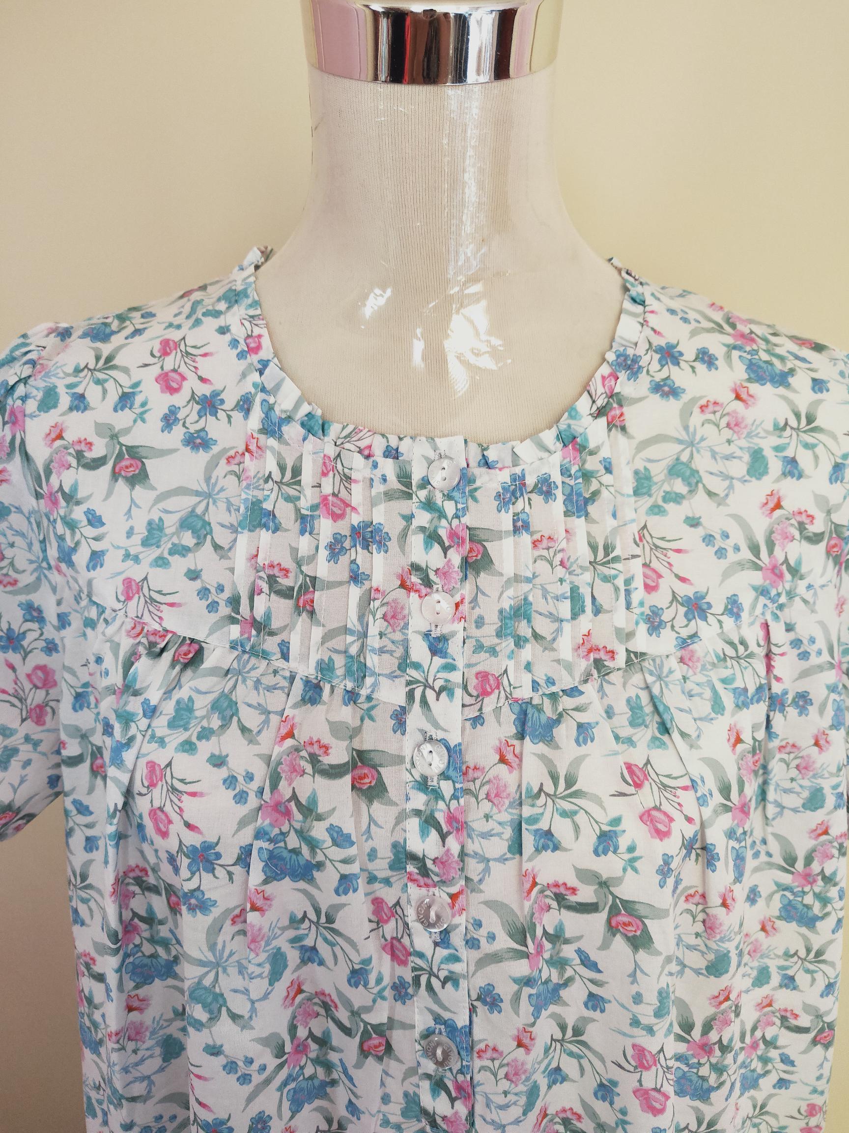 Givoni nightwear pure cotton lawn summer nightie Maisie online Sydney Australia | longer length summer cotton nightie Australia