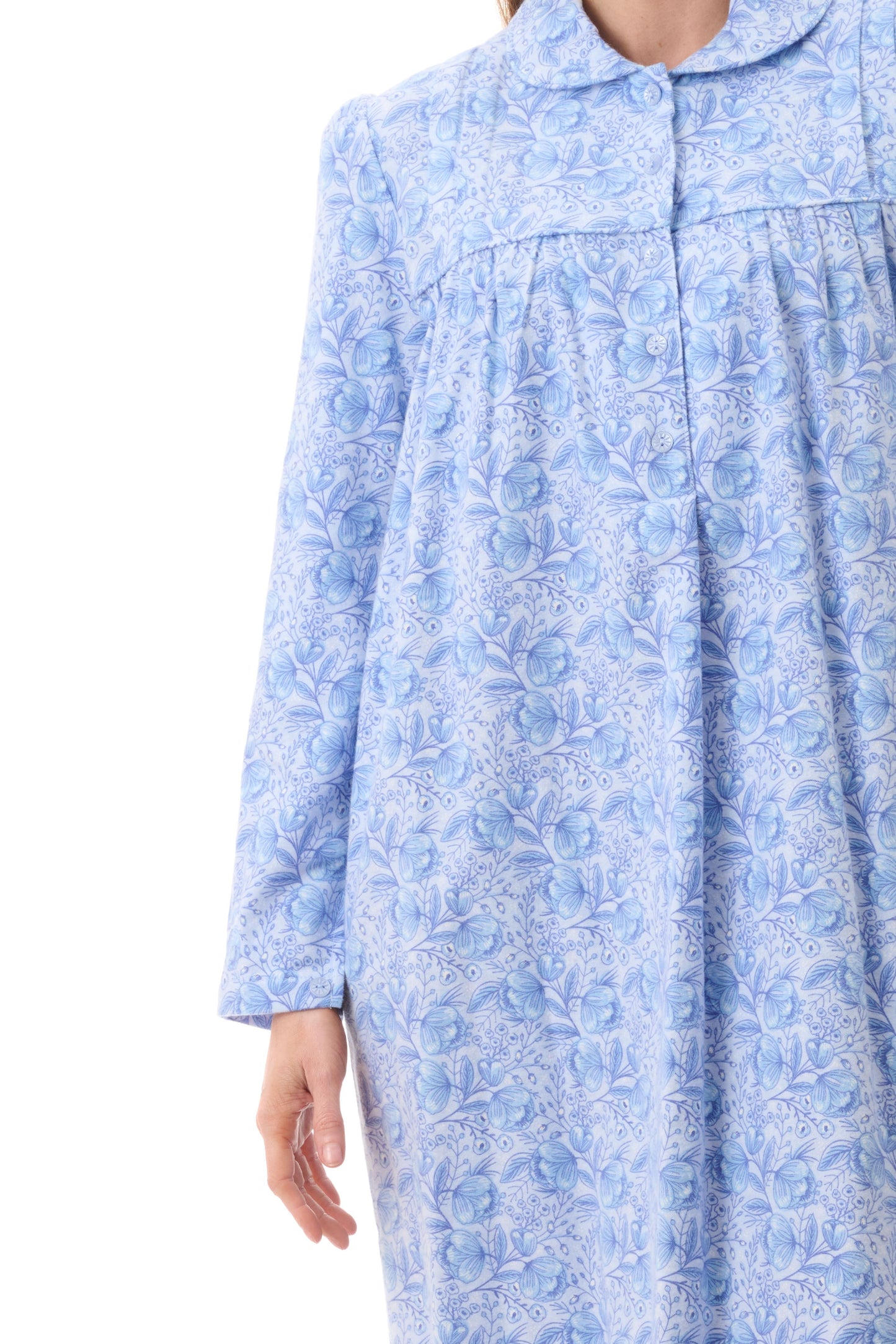 Givoni Kora mid length pure cotton flannelette winter nightie  7FL70K