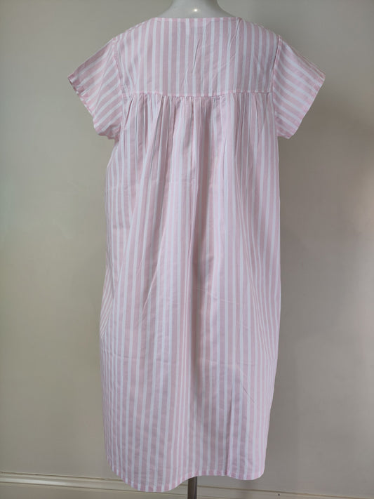 French Country Cotton Nightie in Hampton Pink Stripe FCD117