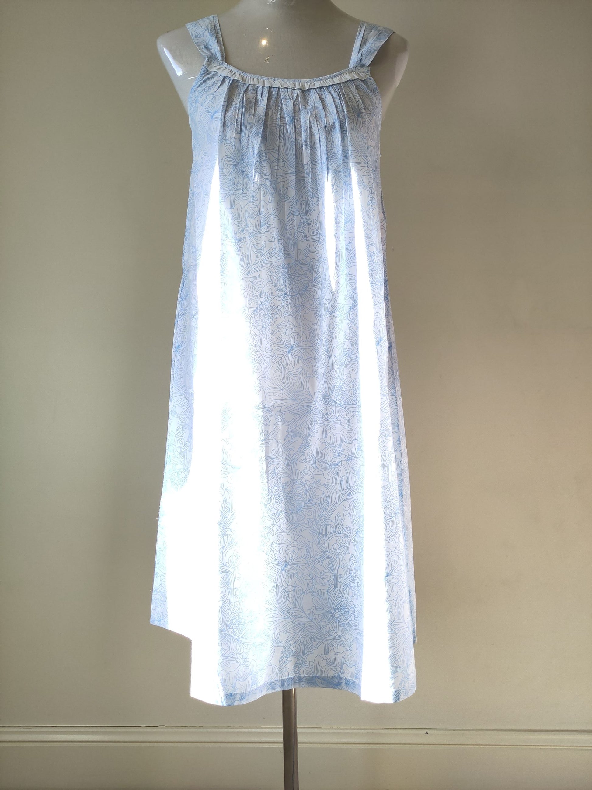 Pure cotton nighties - French Country French Toile Strappy Cotton Nightie FCD136