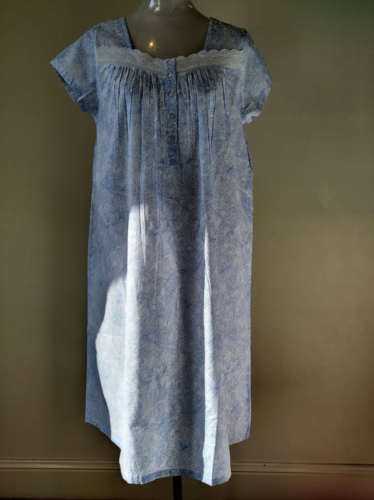 Pure cotton nighties Australia - French Country French Toile Capped Sleeve Nightie FCD138