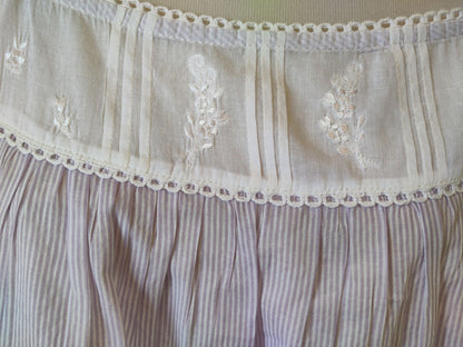 French Country Lilac Stripe Strappy Cotton Nightie FCD185V