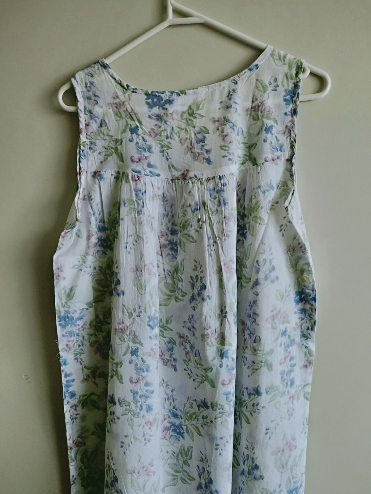 French Country Wisteria Sleeveless Cotton Voile Nightie FCF603V