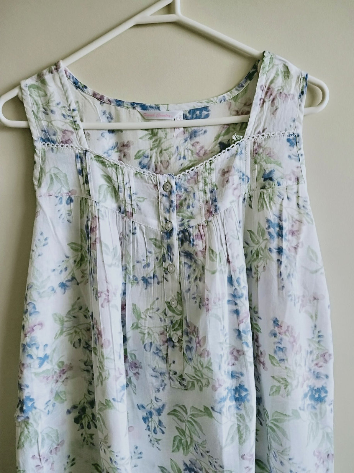 French Country Wisteria Sleeveless Cotton Voile Nightie FCF603V