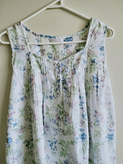 French Country Wisteria Sleeveless Cotton Voile Nightie FCF603V