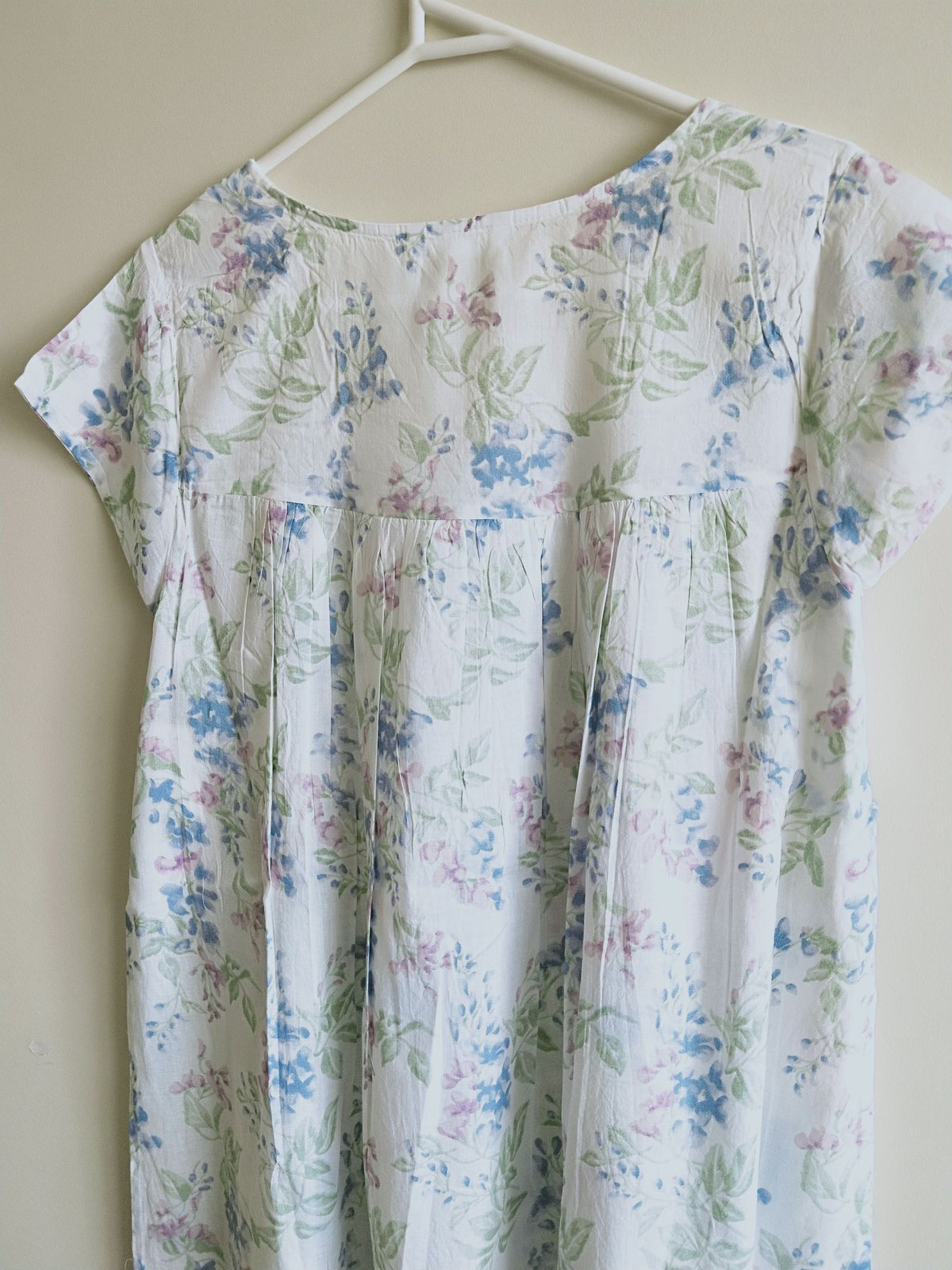 French Country Wisteria Capped Sleeve Cotton Voile Nightie FCF604V