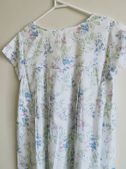 French Country Wisteria Capped Sleeve Cotton Voile Nightie FCF604V