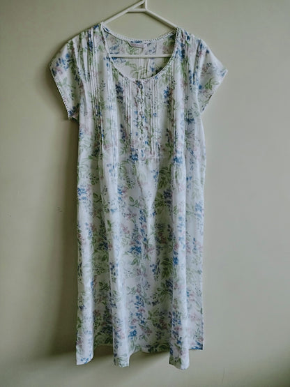 French Country Wisteria Capped Sleeve Cotton Voile Nightie FCF605V