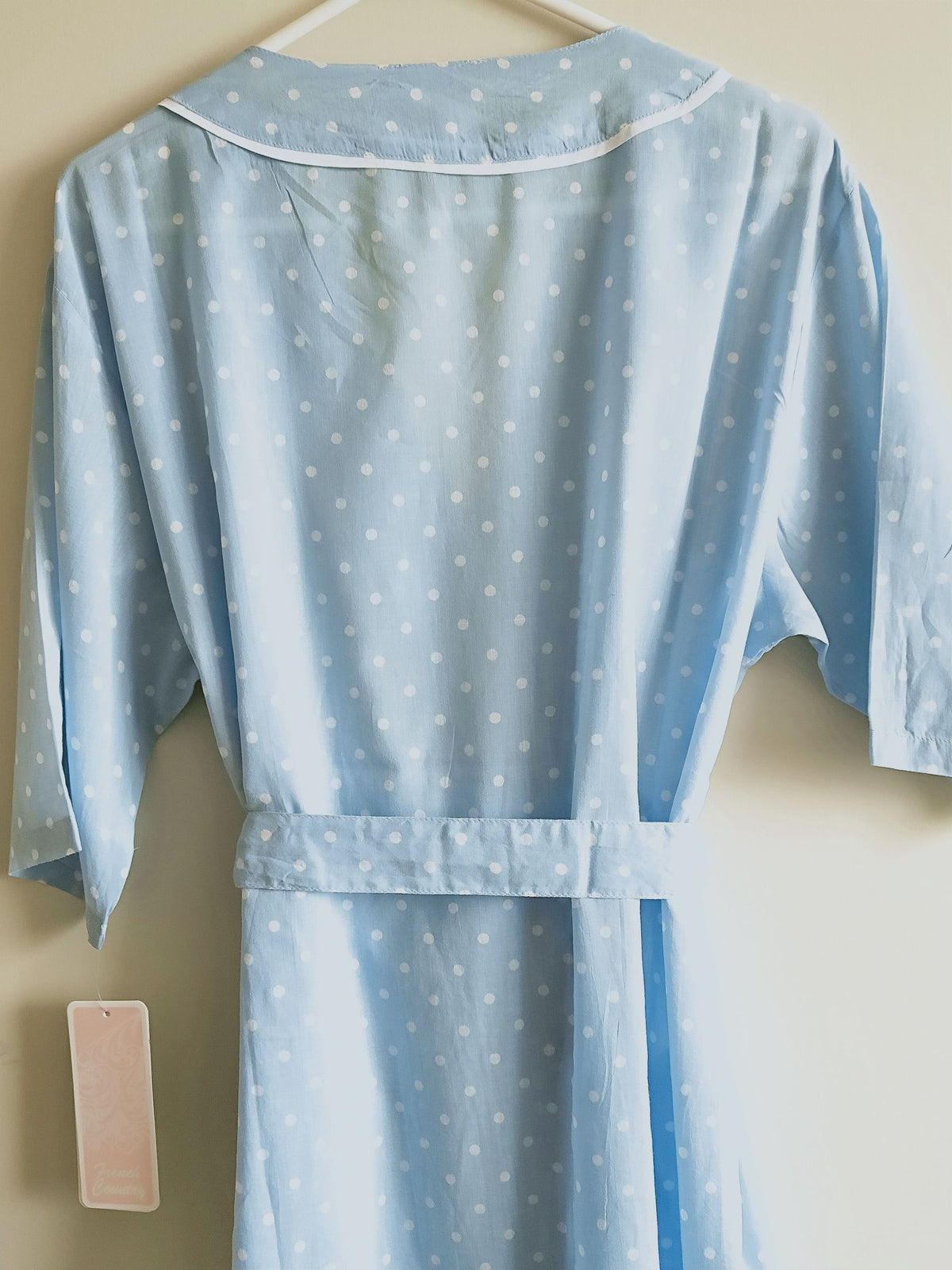 French Country Polka Dot Cotton Voile Dressing Gown FCF614V