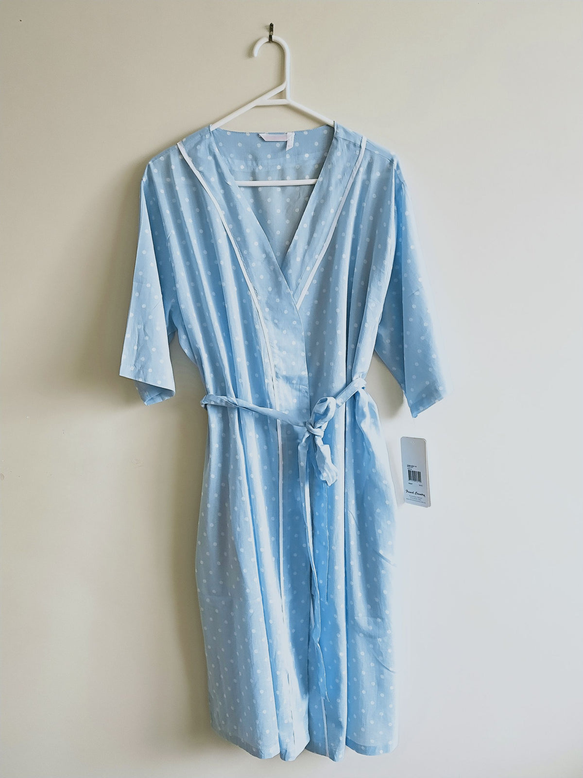 French Country Polka Dot Cotton Voile Dressing Gown FCF614V