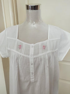 French Country pure cotton white nightie online Sydney Australia FCY171