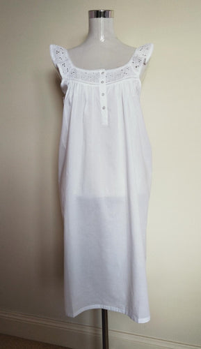 French Country Nightwear pure cotton white nightie online Sydney Australia FCY178R