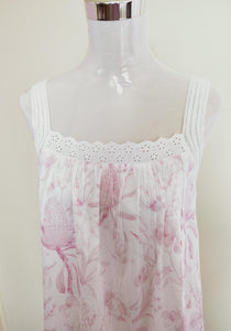 French Country Pure cotton ladies summer nightie in Blush Banksia FCY180 Sydney Australia