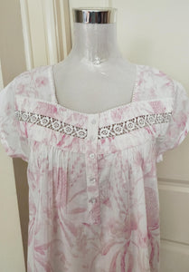 French Country Pure Cotton Nightie in Blush Banksia online Sydney Australia FCY182