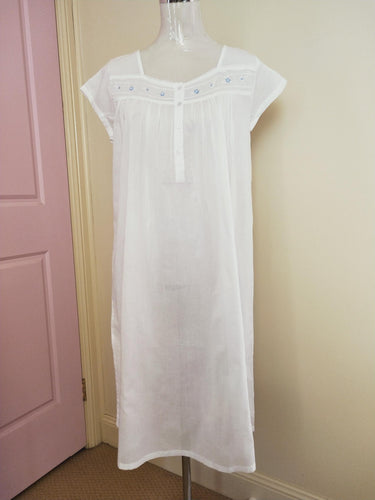 French Country Nightwear Cotton Voile white nightie online Sydney Australia FCY233V