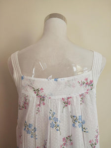 French Country Strappy Cotton Voile Nightie Dot Wildflower FCY240V