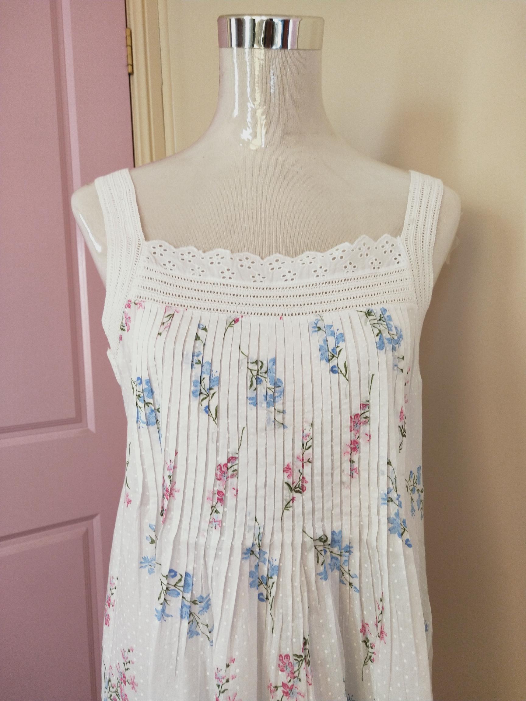 French Country Strappy cotton voile summer nightie online Sydney Australia FCY240V