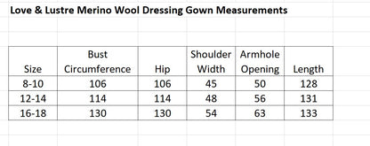 Love and Lustre Pure Wool Wrap Dressing Gown LL340