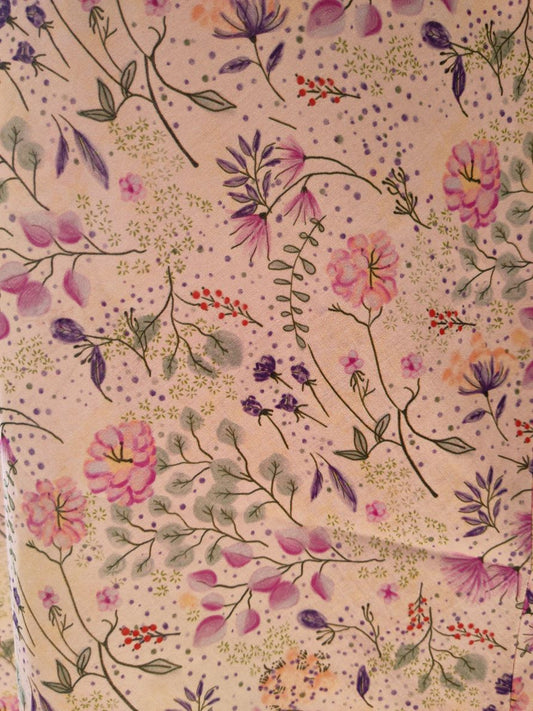 Morning Honey Long Cotton Nightie in Ditzy Blossom Print M3002