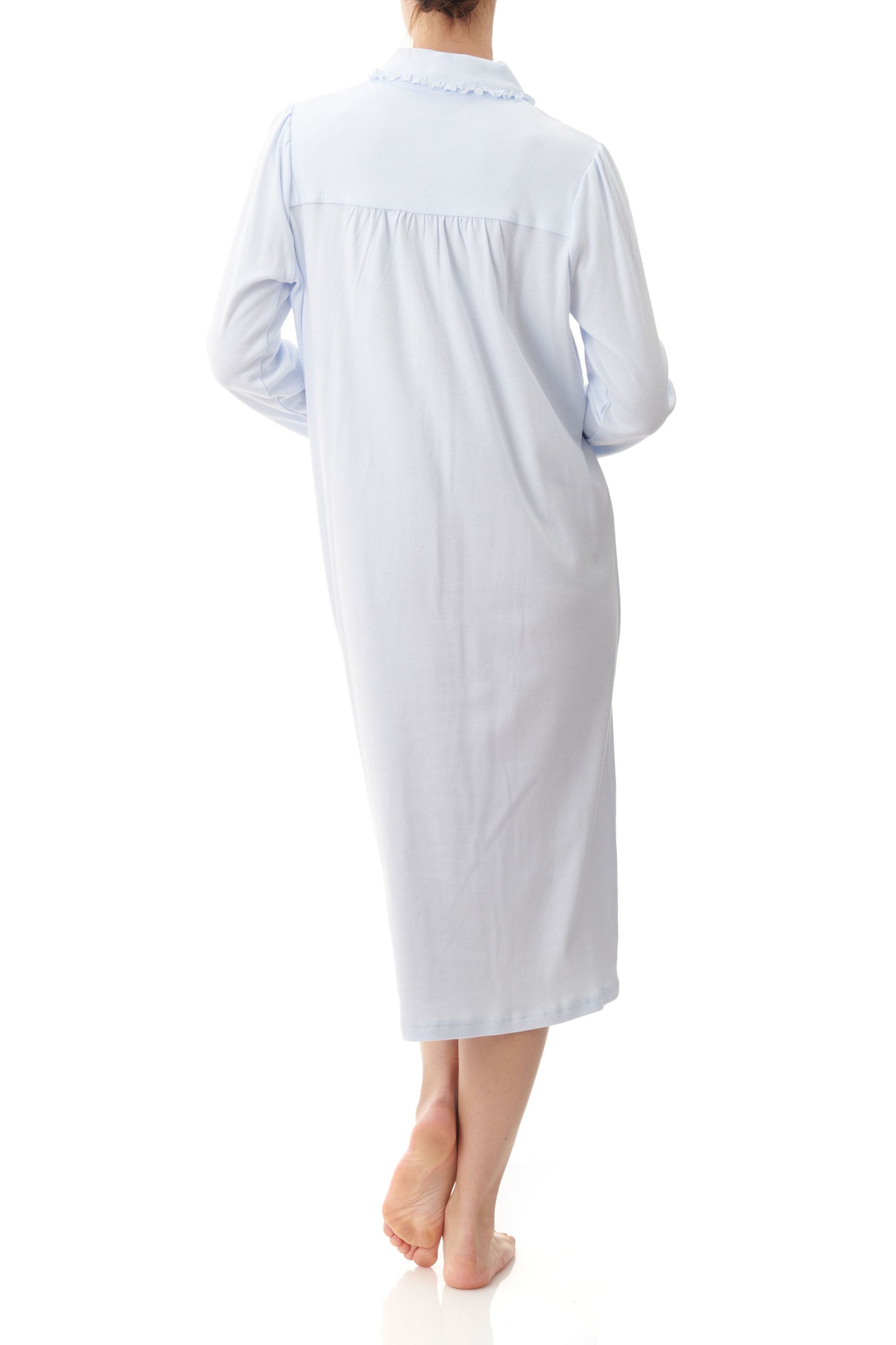 Givoni Pale Blue Cotton Interlock Mid Length Nightie 9LK28