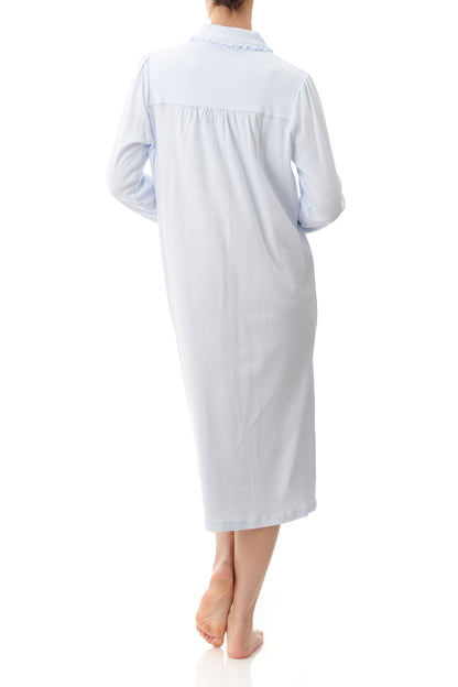 Givoni Pale Blue Cotton Interlock Mid Length Nightie 9LK28