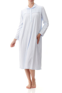 Givoni Pale Blue Cotton Interlock Mid Length Nightie 9LK28