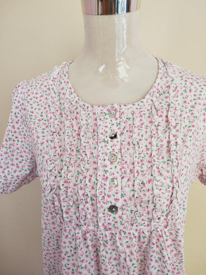 Schrank Cotton Jersey Nightie Wildflower Print - Pink