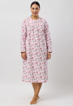Load image into Gallery viewer, Schrank Mid Length Cotton Flannelette Nightie in Pink SK611C5