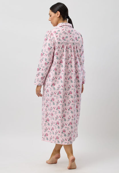 Schrank Long Cotton Flannelette Nightie in Pink SK612C5