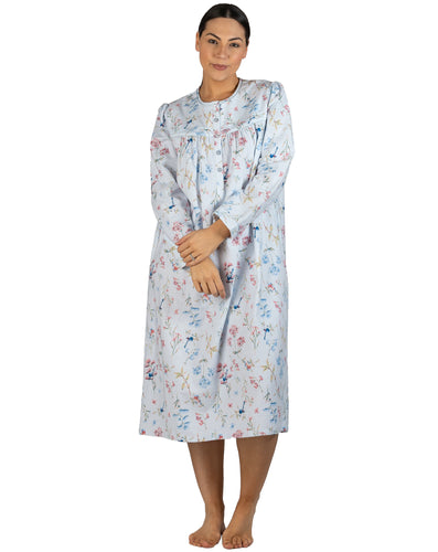 Ladies pure cotton winter flannelette nightie online Sydney Australia | brushed cotton nightie nightgown Sydney Australia