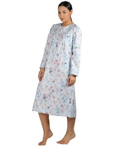 Ladies pure cotton winter flannelette nightie online Sydney Australia | brushed cotton nightie nightgown Sydney Australia