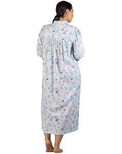 Ladies long winter cotton flannelette nightie Sydney Australia | Pure cotton flannel nightgown Sydney Australia