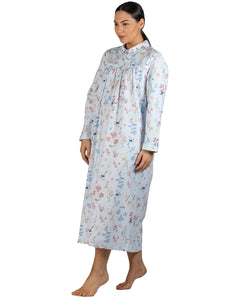 Ladies long winter cotton flannelette nightie Sydney Australia | Pure cotton flannel nightgown Sydney Australia