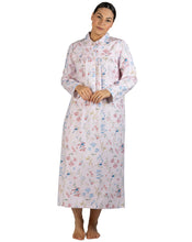 Load image into Gallery viewer, Ladies long winter cotton flannelette nightie Sydney Australia | Pure cotton flannel nightgown Sydney Australia