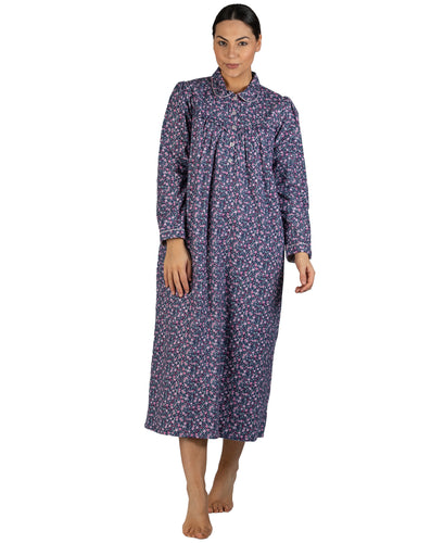 Schrank long cotton flannelette winter nightie online Australia | pure cotton ladies long winter nightie | Long cotton nighties for women Australia