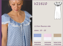 Load image into Gallery viewer, Vikki James Sleepwear Contessa Cotton Nightie with Flounce Collar - Matilda Jane Lingerie &amp; Sleepwear