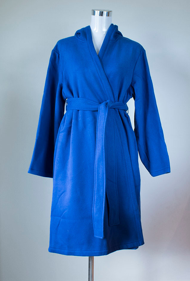 Ladies cotton rich hooded fleece dressing gown Australia | Ladies winter fleece dressing gown Australia | Warm ladies winter dressing gown Australia 