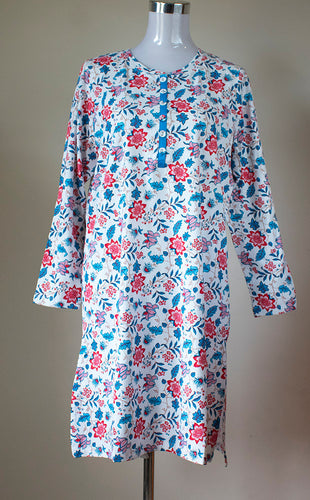 Ladies winter cotton jersey nightie Australia | Women's cotton nightie Australia | winter knit nightie for women Australia | ladies tee nightie Australia