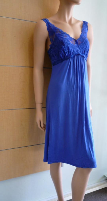 Essence Viscose Strappy Nightie in Sapphire Blue 869NG - Matilda Jane Lingerie & Sleepwear