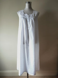 French Country Nightwear Pure White Cotton Nightie Australia FCW171